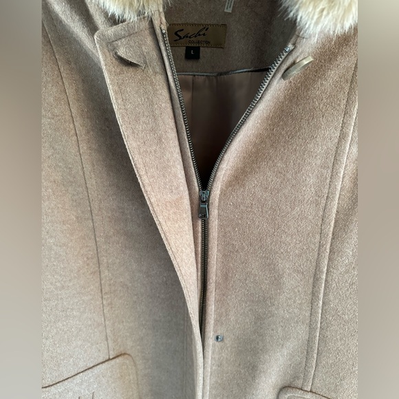 NWOT Nordstrom SACHI Winter Collection with Fox Fur Hood Size Large - Picture 4 of 5